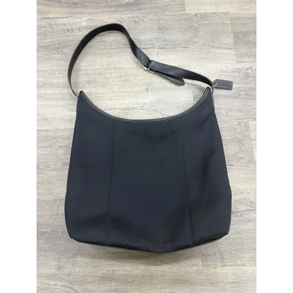 COACH ERGO 6210 Vintage Hobo Shoulder Bag Black Neoprene Leather 1998